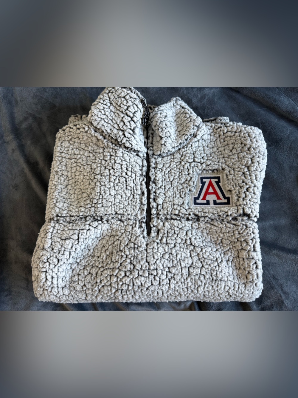 Boxercraft Women’s Gray Sherpa Puffer Jacket with University A Patch Med